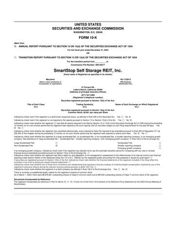 Thumbnail SmartStop Self Storage REIT 10-K Annual Report 2022