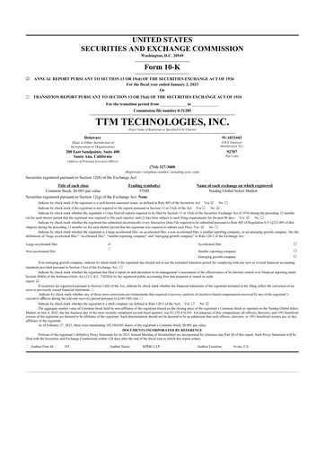 Thumbnail TTM Technologies
 10-K Annual Report 2023