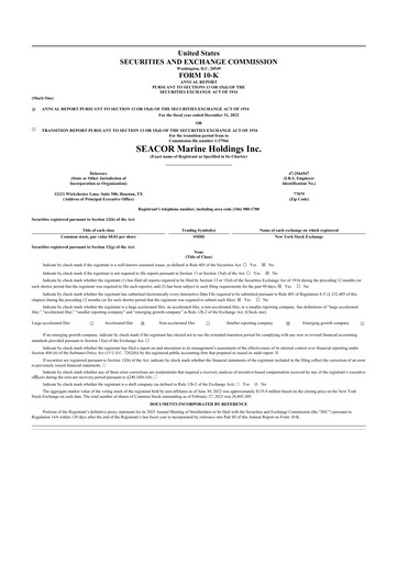 Thumbnail SEACOR Marine 10-K Annual Report 2022