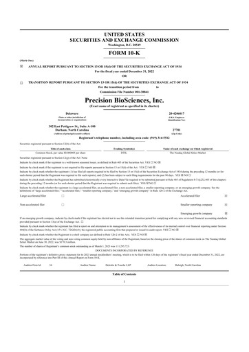 Thumbnail Precision BioSciences
 10-K Annual Report 2022
