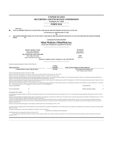 Thumbnail Mind Medicine (MindMed) 10-K Annual Report 2022