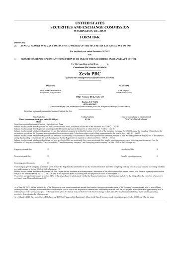 Thumbnail Zevia 10-K Annual Report 2022