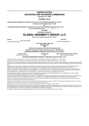 Thumbnail Global Indemnity 10-K Annual Report 2022