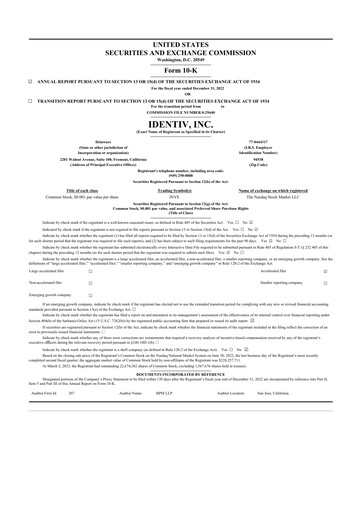 Thumbnail Identiv 10-K Annual Report 2022