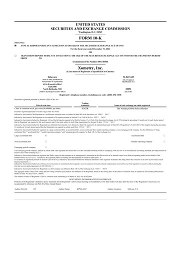 Thumbnail Xometry 10-K Annual Report 2022