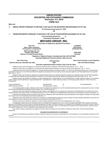 Thumbnail Movado Group 10-K Annual Report 2023