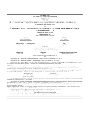 Thumbnail Cullman Bancorp 10-K Annual Report 2022