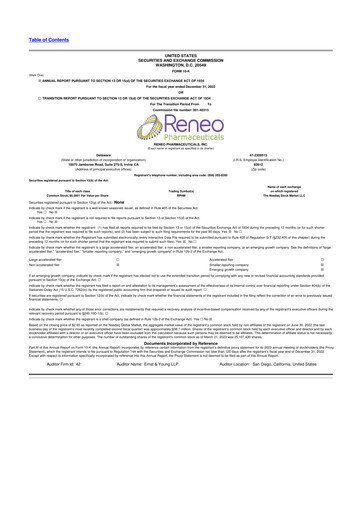 Vorschaubild OnKure Therapeutics 10-K Jahresbericht 