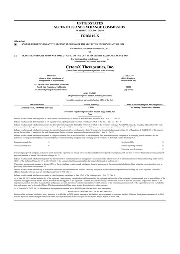 Vorschaubild CytomX Therapeutics
 10-K Jahresbericht 2022