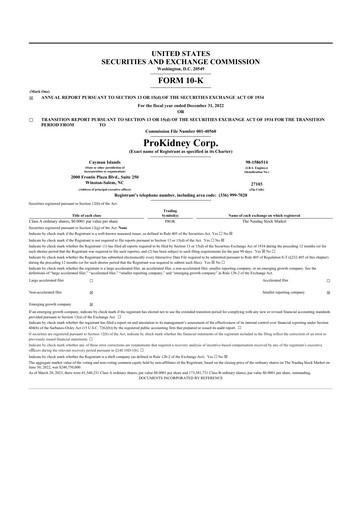 Miniature ProKidney 10-K Rapport annuel 2022