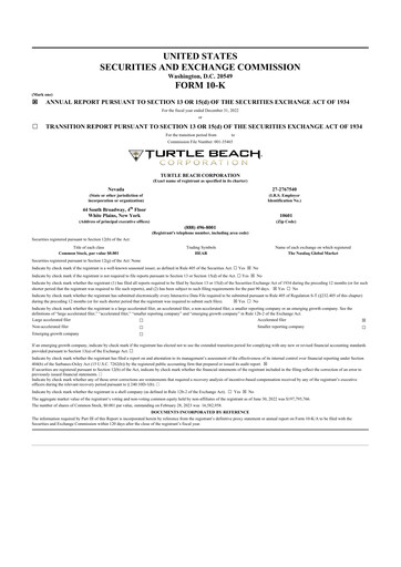 Thumbnail Turtle Beach Corp
 10-K Annual Report 2022
