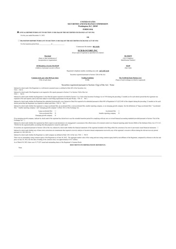 Thumbnail ECB Bancorp 10-K Annual Report 2022