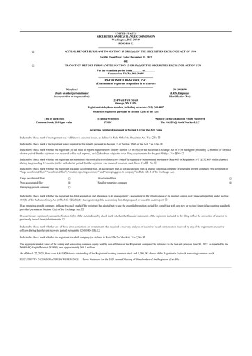 Thumbnail Pathfinder Bancorp 10-K Annual Report 2022