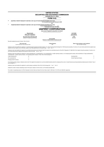Vorschaubild UniFirst 10-Q Quartalsbericht 2023 