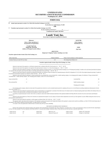 Thumbnail Lands' End
 10-K Annual Report 2022