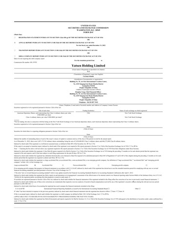 Thumbnail Yatsen Holding 20-F Annual Report 2022