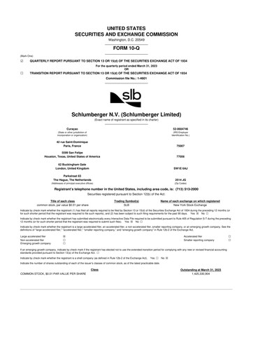 Thumbnail SLB (Schlumberger) 10-Q Quarterly Report FY2023 