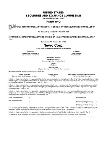 Thumbnail Nevro
 10-Q Quarterly Report FY 