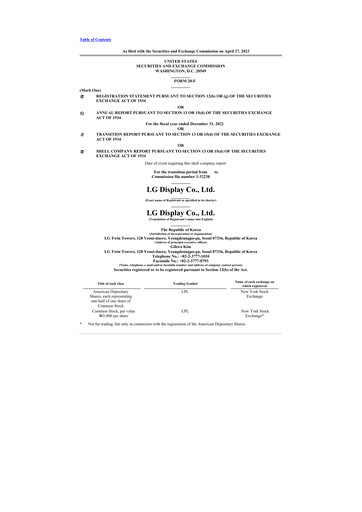 Thumbnail LG Display 20-F Annual Report 2022