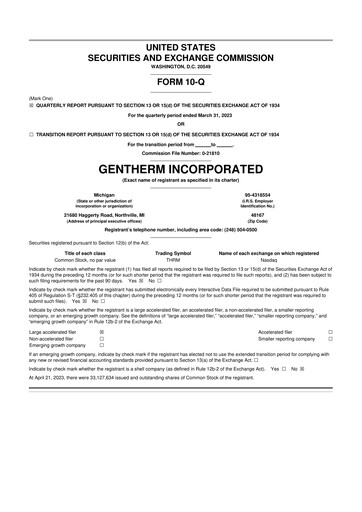 Thumbnail Gentherm 10-Q Quarterly Report FY2023 