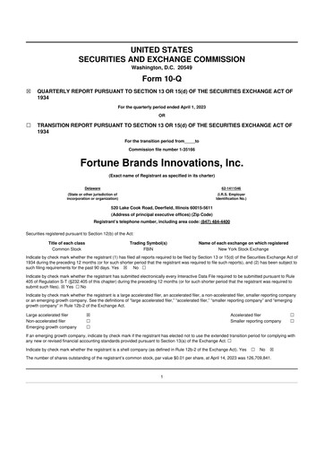 Vorschaubild Fortune Brands Innovations 10-Q Quartalsbericht 2023 