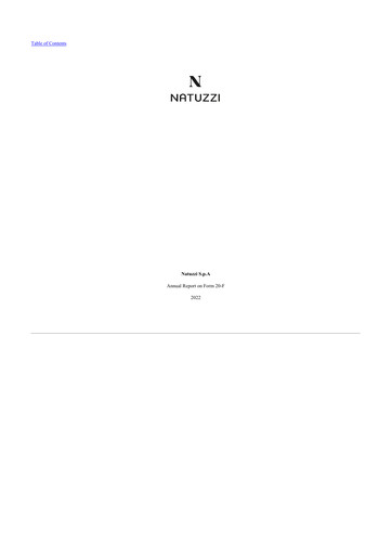 Thumbnail Natuzzi 20-F Annual Report 2022