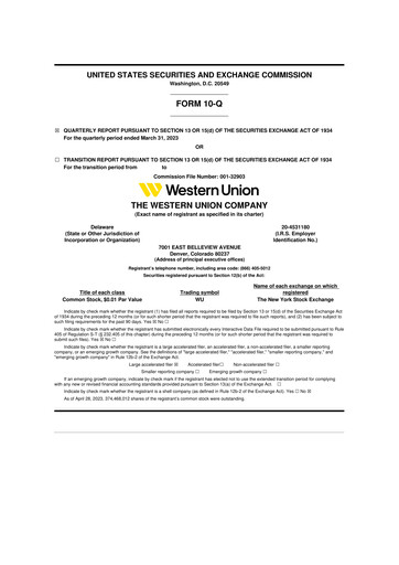 Thumbnail Western Union 10-Q Quarterly Report FY2023 