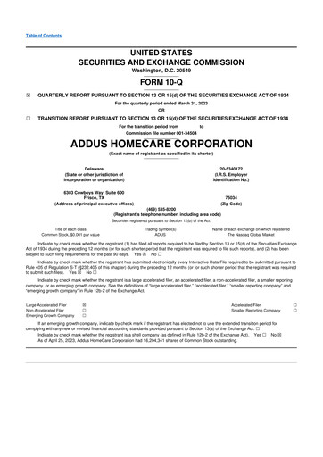 Thumbnail 
Addus HomeCare 10-Q Quarterly Report FY2023 