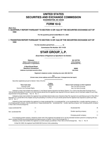 Thumbnail Star Group 10-Q Quarterly Report FY2023 