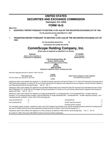 Thumbnail CommScope
 10-Q Quarterly Report FY2023 