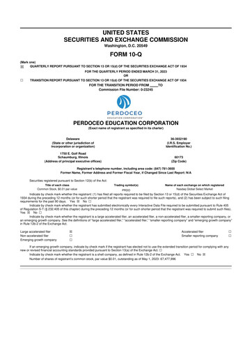 Miniature Perdoceo Education 10-Q Rapport trimestriel 2023 