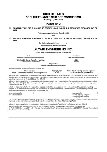 Thumbnail Altair Engineering
 10-Q Quarterly Report FY2023 