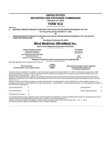 Thumbnail Mind Medicine (MindMed) 10-Q Quarterly Report FY2023 