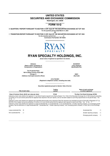 Thumbnail Ryan Specialty 10-Q Quarterly Report FY2023 