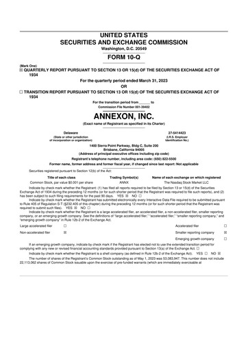 Thumbnail Annexon 10-Q Quarterly Report FY 