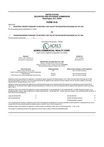 Vorschaubild ACRES Commercial Realty 10-Q Quartalsbericht 2023 