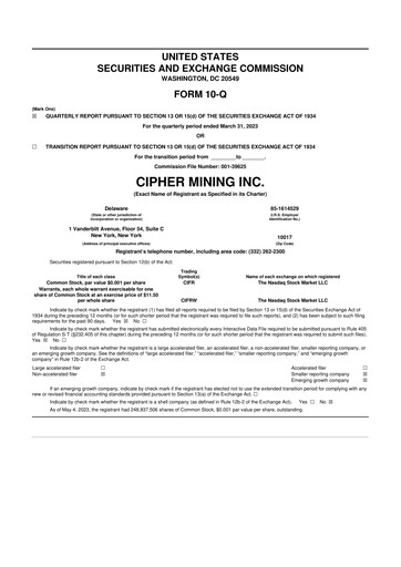 Thumbnail Cipher Mining 10-Q Quarterly Report FY2023 