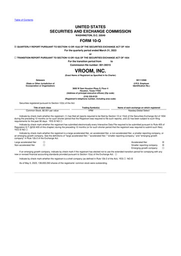 Vorschaubild Vroom 10-Q Quartalsbericht 2023 