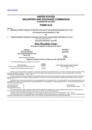 Vorschaubild Sitio Royalties 10-Q Quartalsbericht 2023 