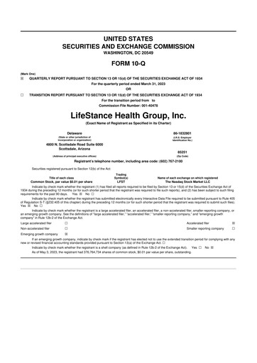 Thumbnail LifeStance Health Group 10-Q Quarterly Report FY2023 