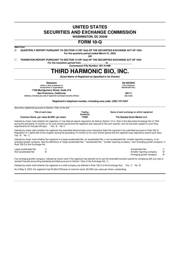 Thumbnail Third Harmonic Bio 10-Q Quarterly Report FY 