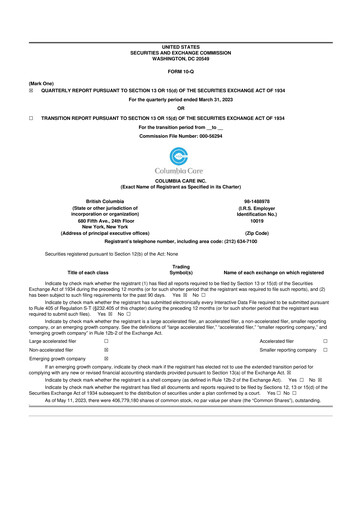 Thumbnail The Cannabist Company 10-Q Quarterly Report FY2023 