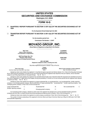 Vorschaubild Movado Group 10-Q Quartalsbericht 2024 