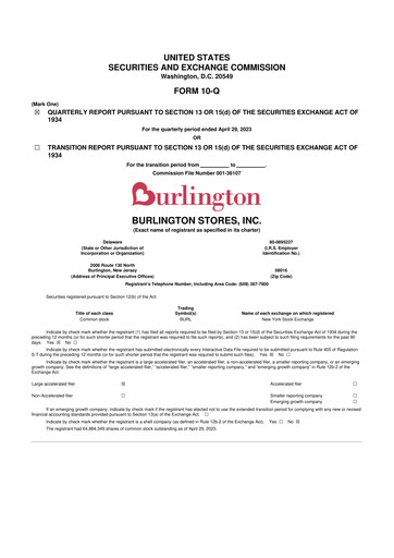 Thumbnail Burlington Stores 10-Q Quarterly Report FY2023 