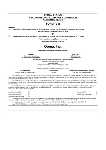 Vorschaubild Ooma 10-Q Quartalsbericht 2024 