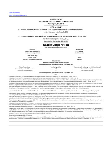 Thumbnail Oracle 10-K Annual Report 2023