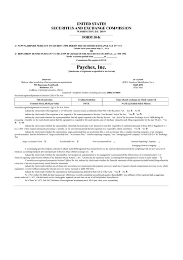 Thumbnail Paychex 10-K Annual Report 2023