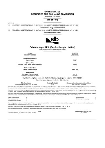 Thumbnail SLB (Schlumberger) 10-Q Quarterly Report FY2023 