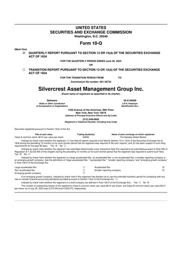 Vorschaubild Silvercrest Asset Management Group 10-Q Quartalsbericht 2023 