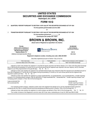 Thumbnail Brown & Brown
 10-Q Quarterly Report FY2023 
